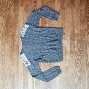 (S) Xhilaration Long Sleeved Top Sweet Full Length Back Zipper Patterned Detail